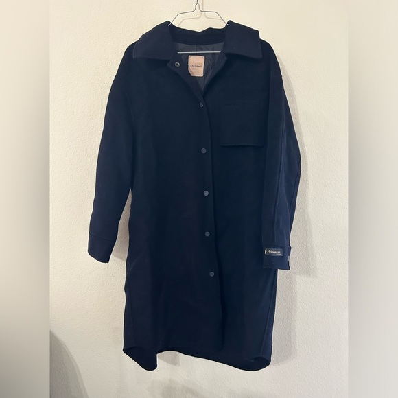 CC collect Wool Cashmere Blend Women’s Blazer Navy Lined Button Winter Sz 10-12 - Picture 1 of 8